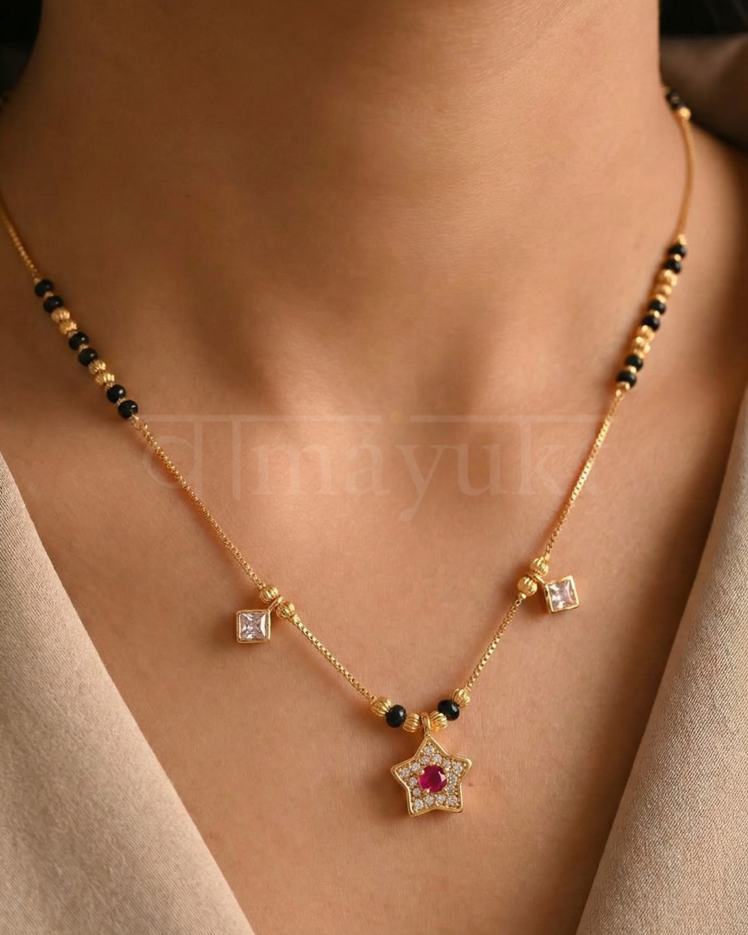 Sayali modern ruby mangalsutra