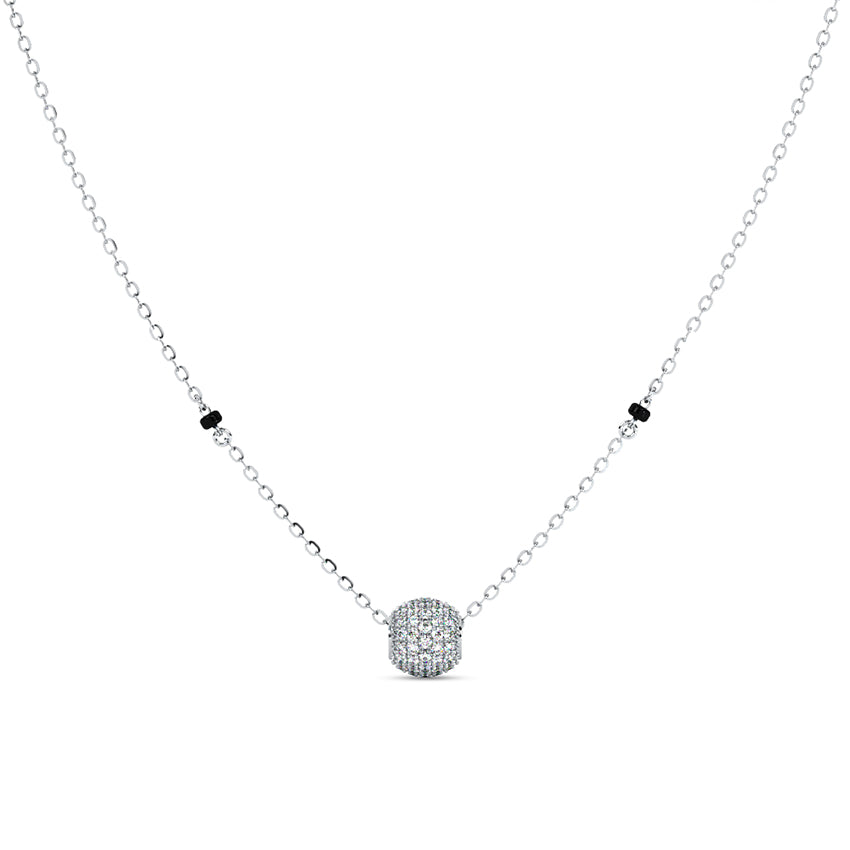 Silver A.D ball 2 bead mangalsutra