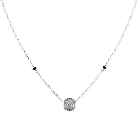 Silver A.D ball 2 bead mangalsutra