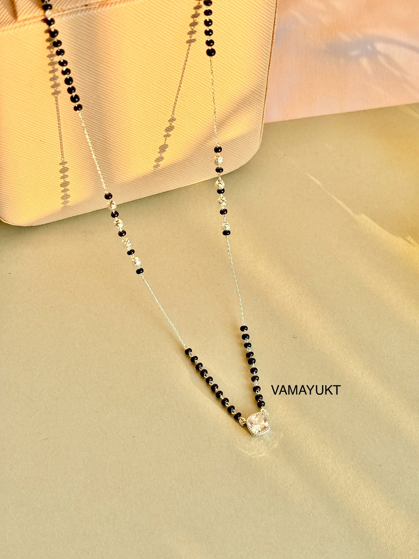 Silver bella stone modern mangalsutra