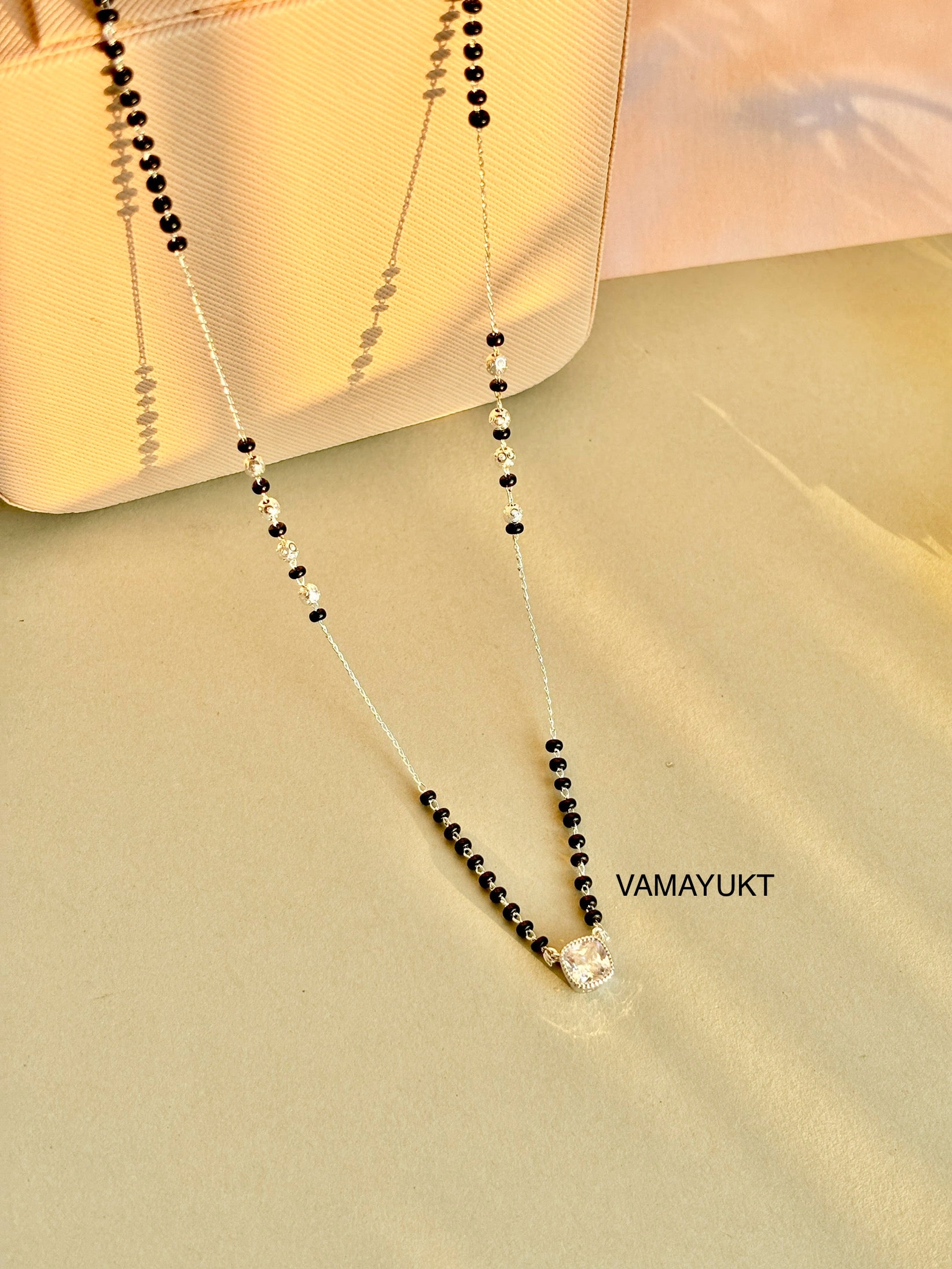 Silver bella stone modern mangalsutra