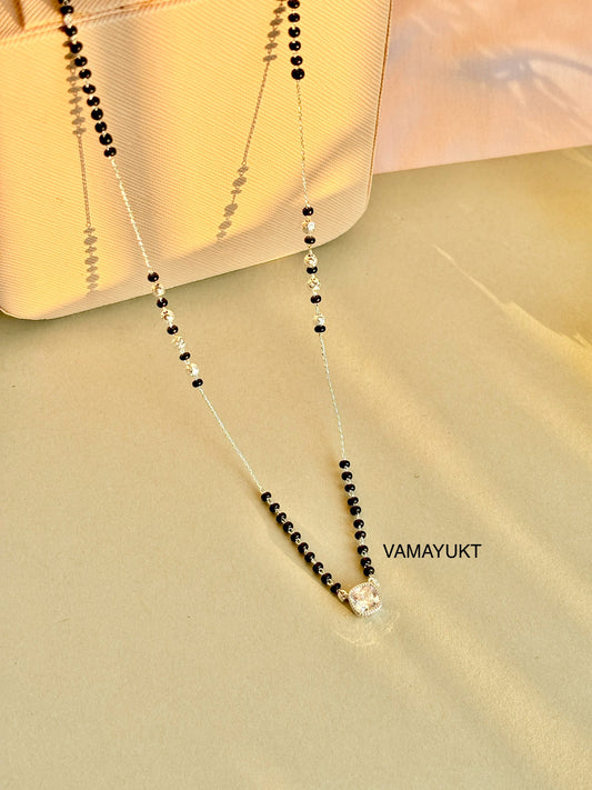 Silver bella stone modern mangalsutra