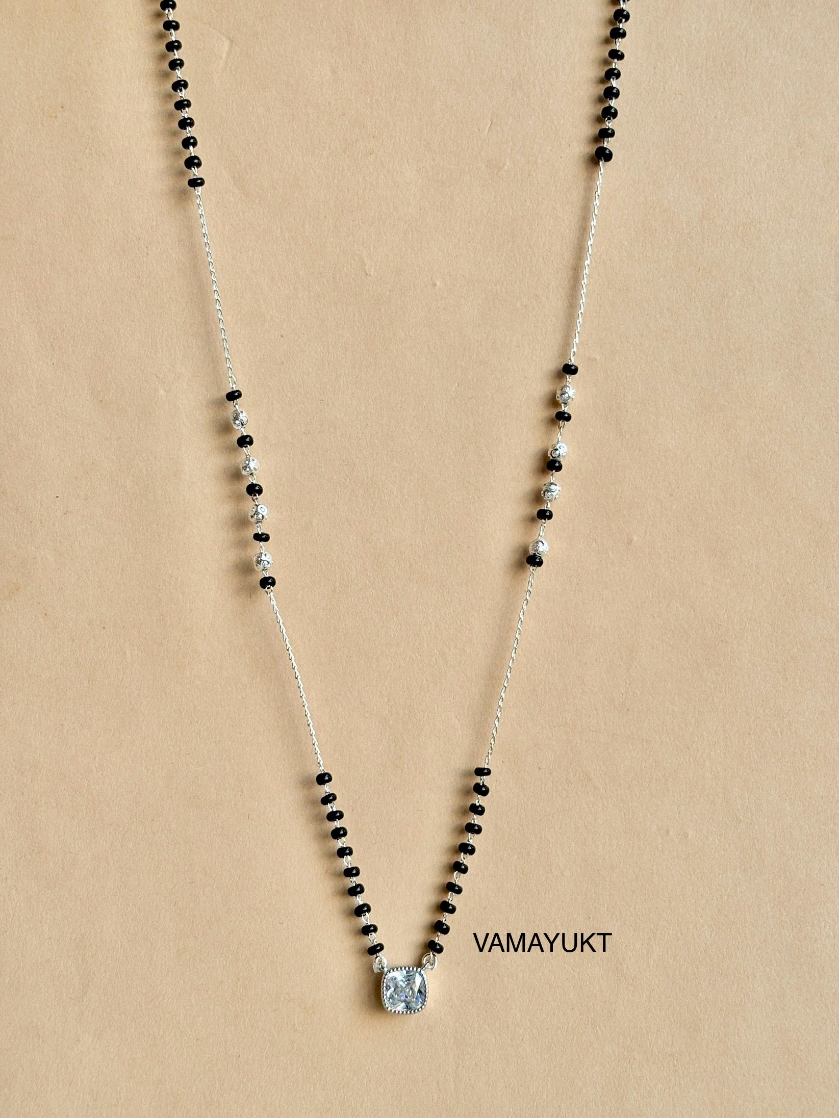 Silver bella stone modern mangalsutra