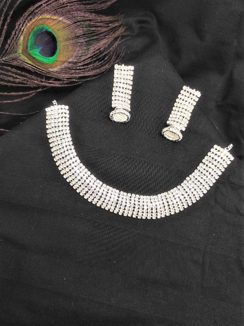 Silver Plated Diamond Studded Choker