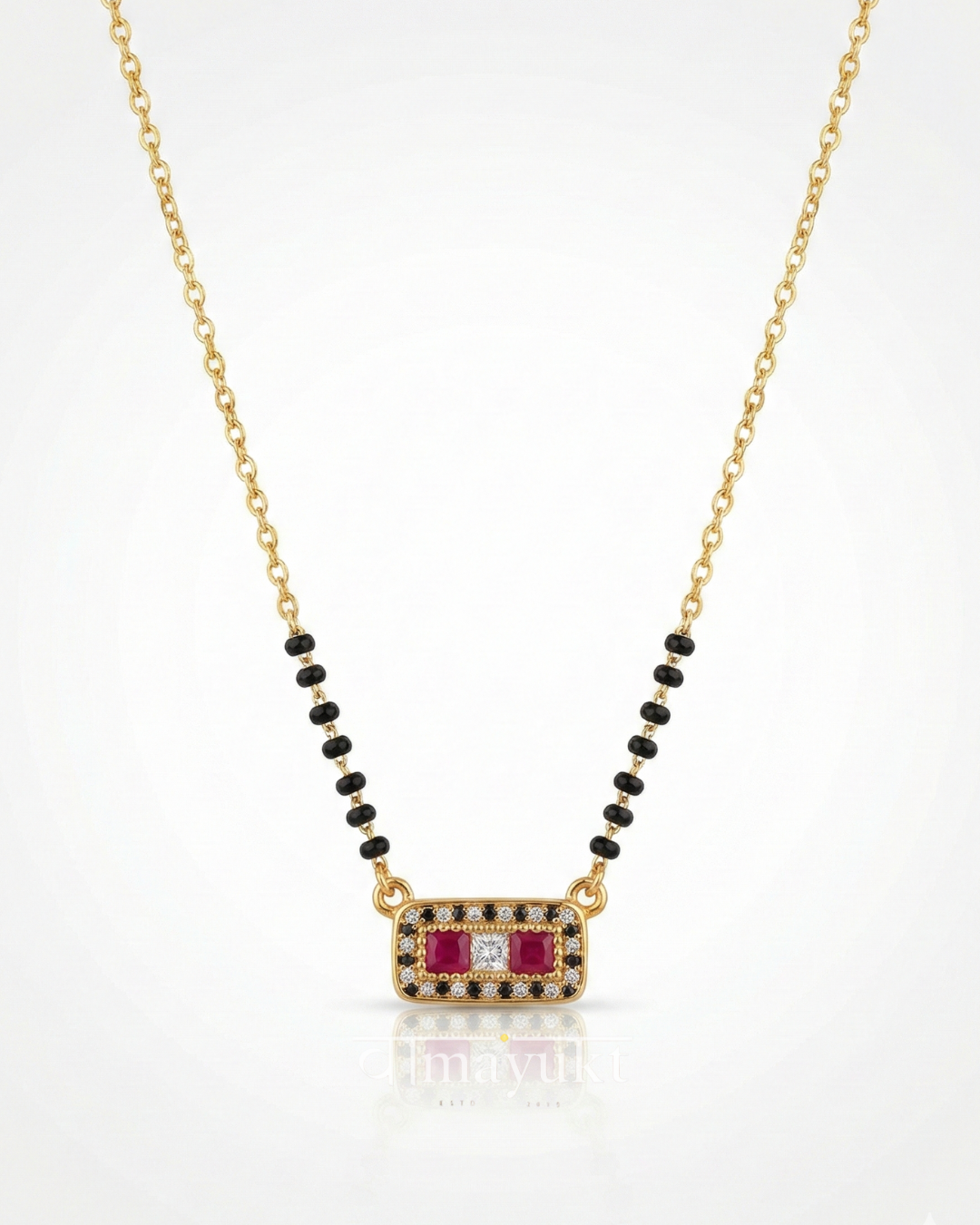 Solid trivani gold mangalsutra