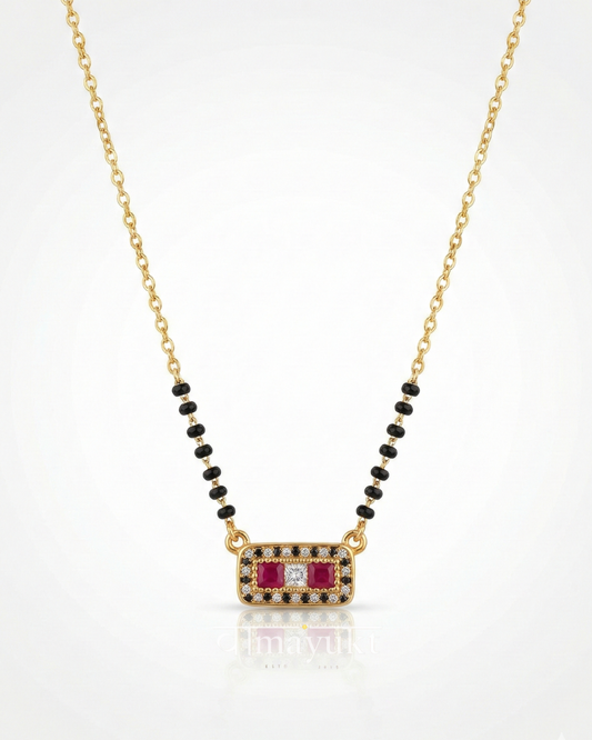 Solid trivani gold mangalsutra
