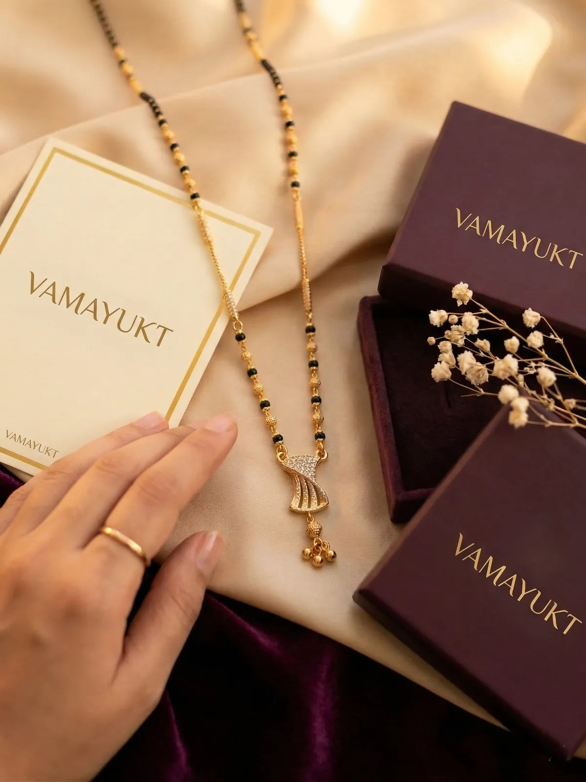 Premium Mangalsutra Trio Combo – Elegant Black Bead Necklace Set, Elitev4 and Vaidehi