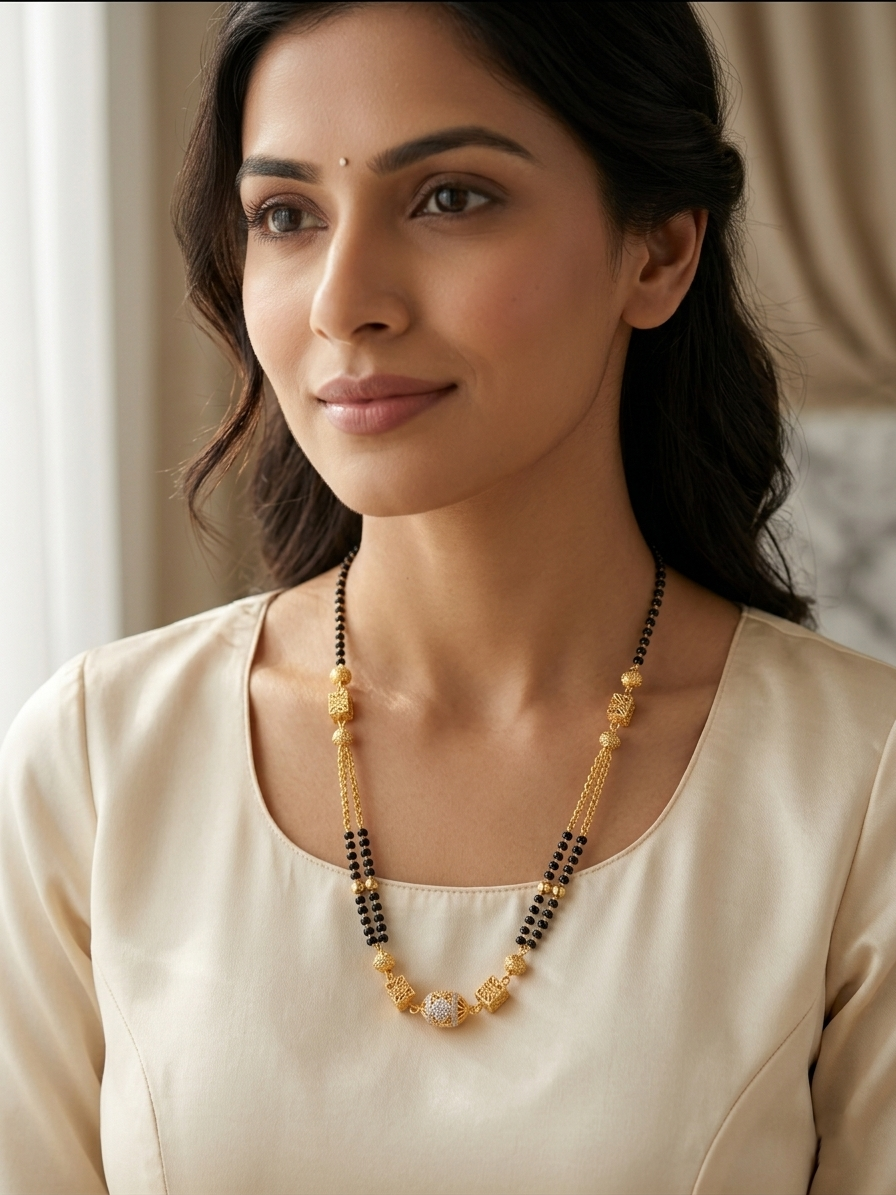Veda mattgold mangalsutra 17inch