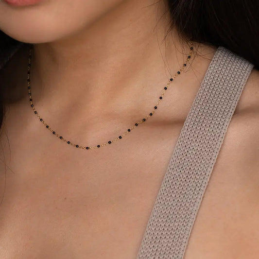 Waterproof Blackbead necklace chain 18 inch