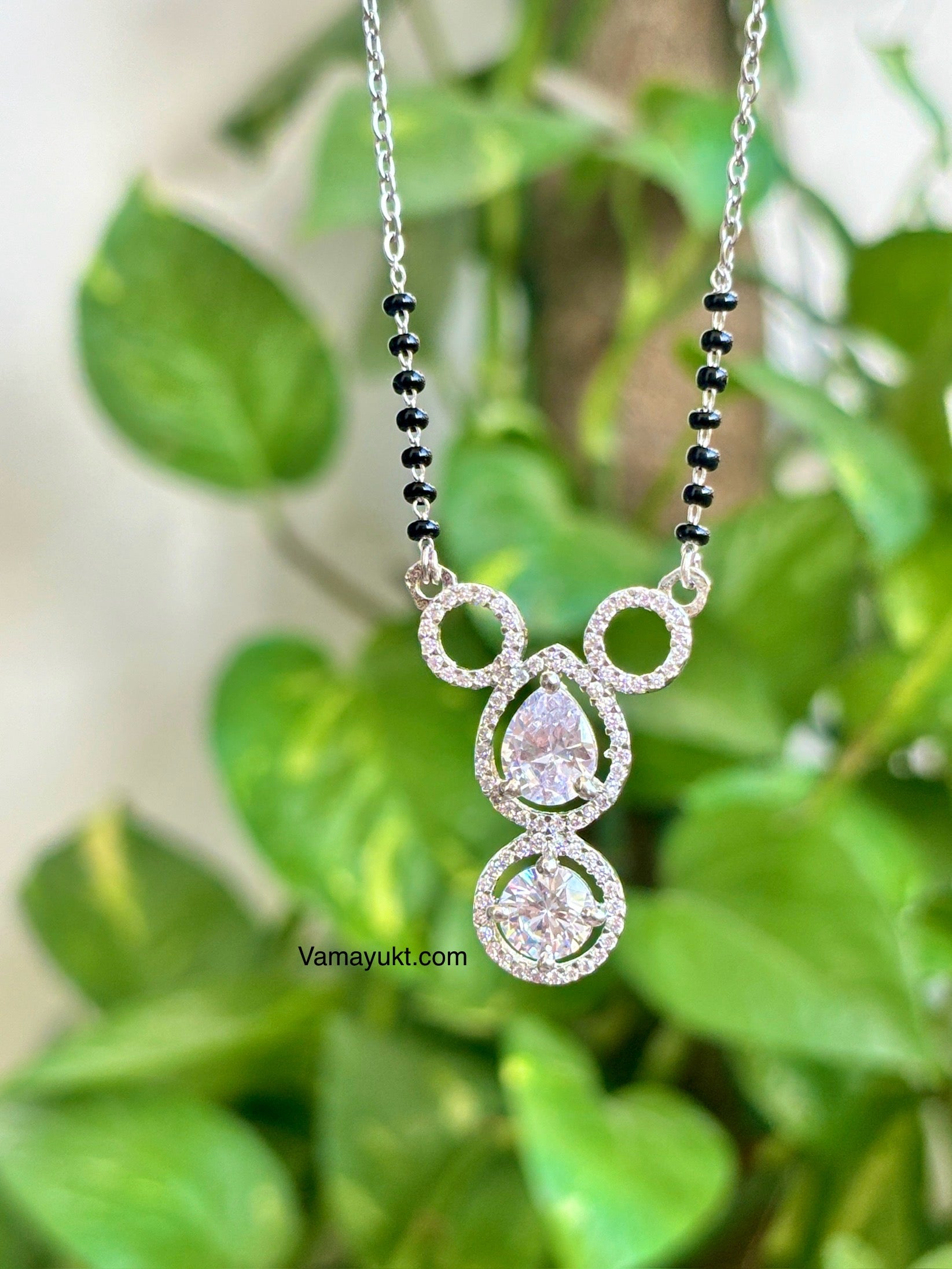 Waterproof silver katrina inspired modern Mangalsutra