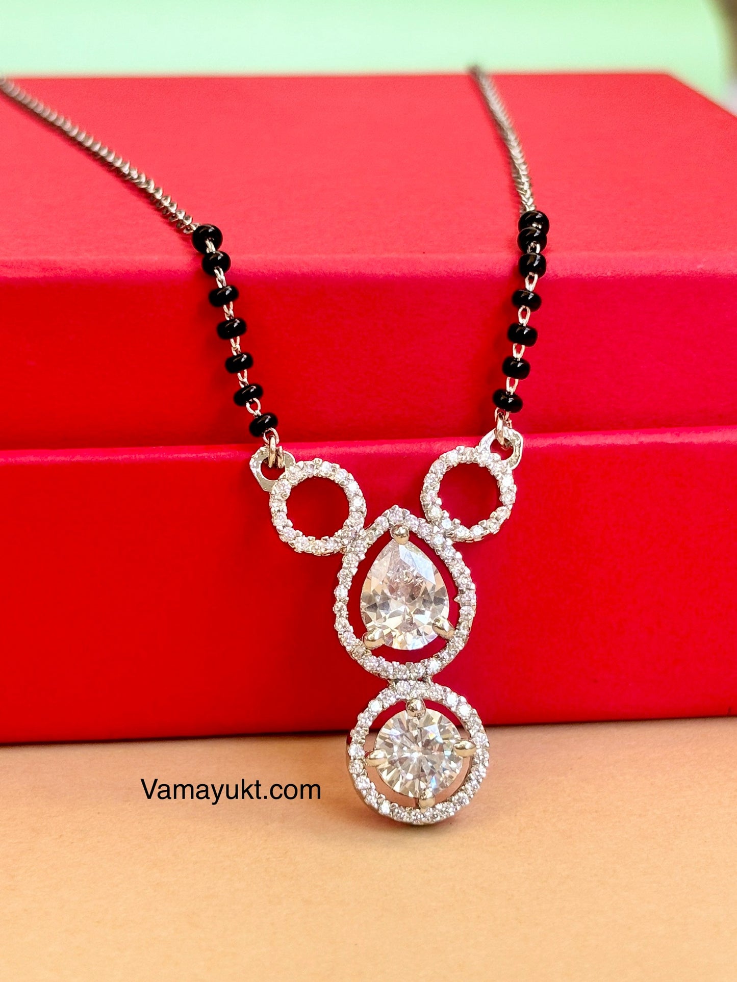 Waterproof silver katrina inspired modern Mangalsutra