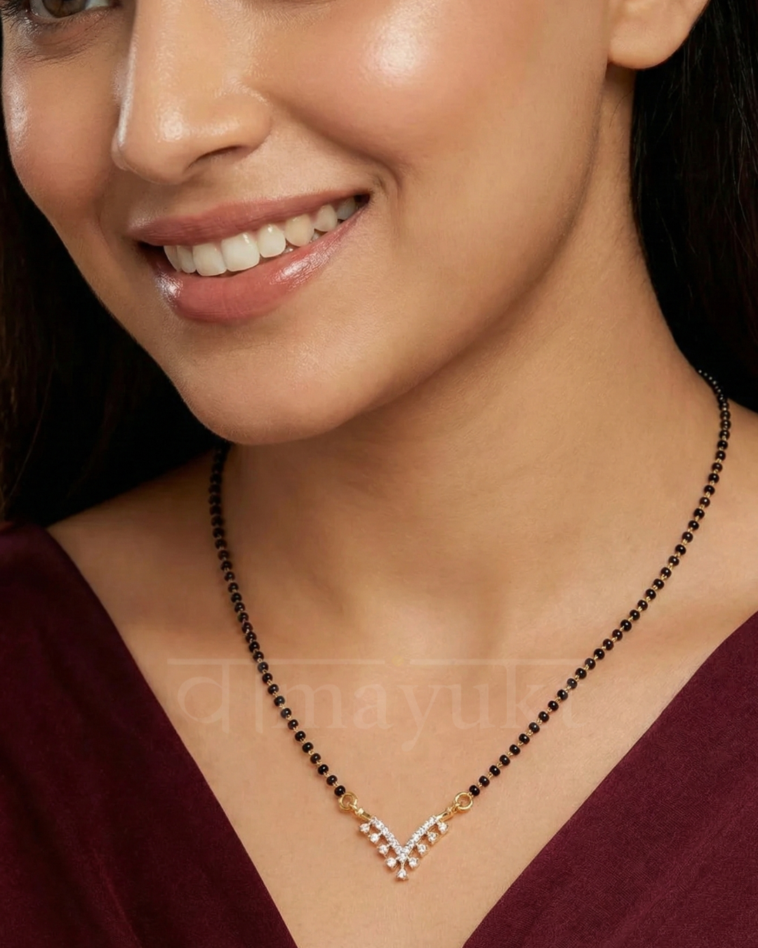 GlowV Elegant Mangalsutra With American Diamond