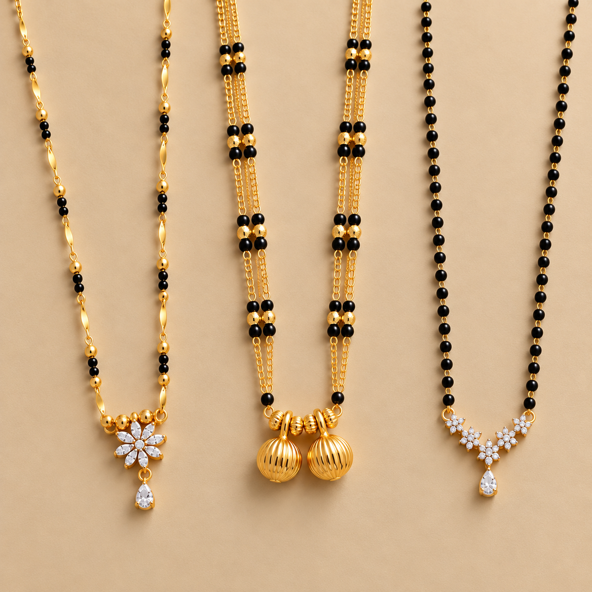 Elite V4 + Vati Mangalsutra + Shreya Black Bead Mangalsutra Combo Set