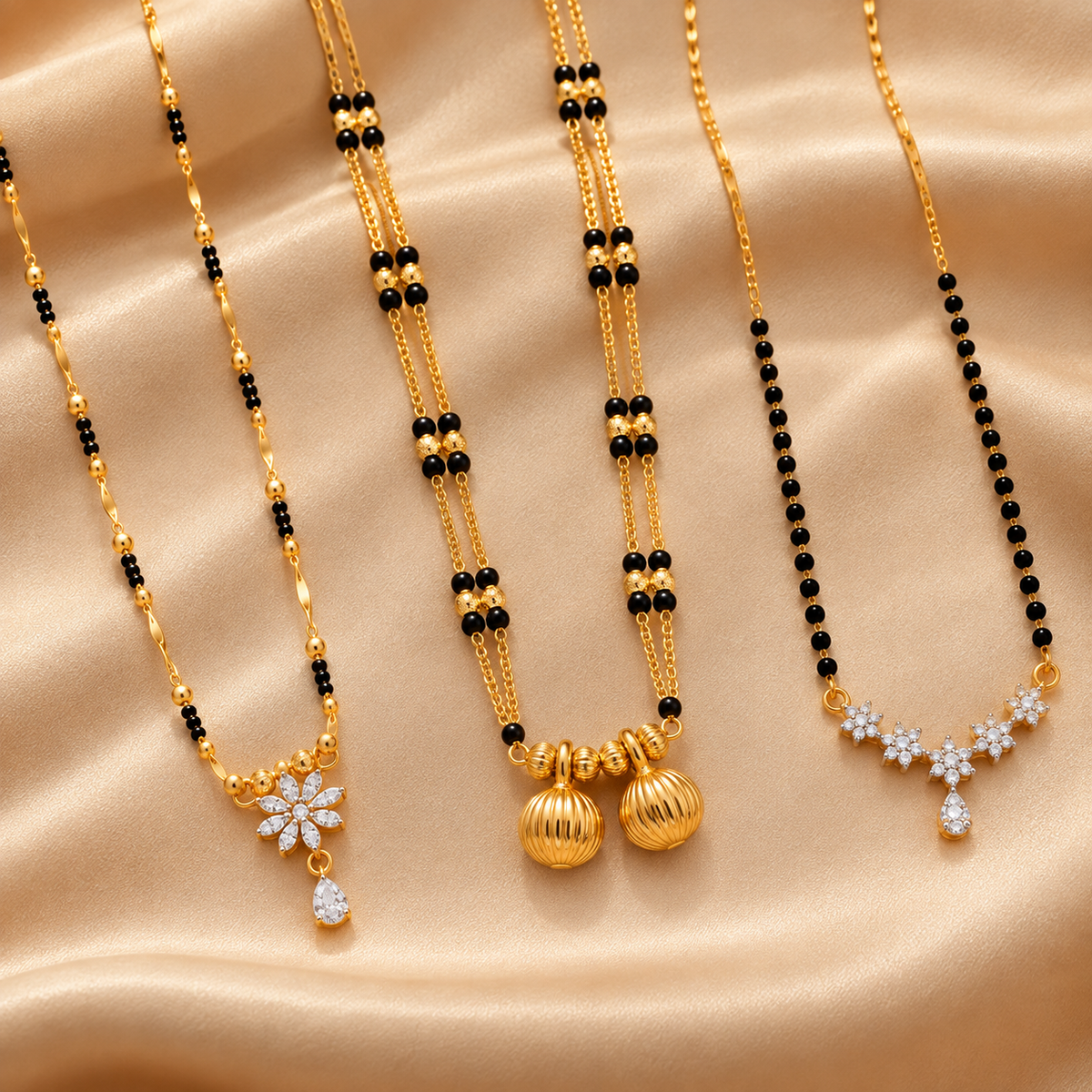 Elite V4 + Vati Mangalsutra + Shreya Black Bead Mangalsutra Combo Set