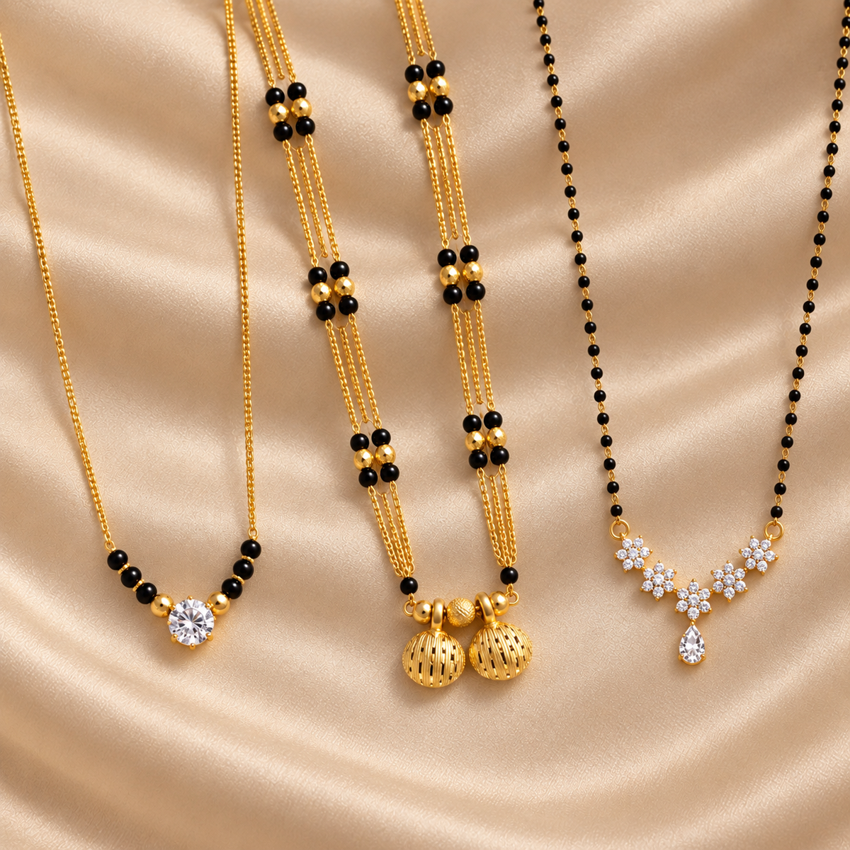 Elegant Modern Gold Mangalsutra Collection| Avni Minimal ,Vati Mangalsutra and Shreya Black Bead