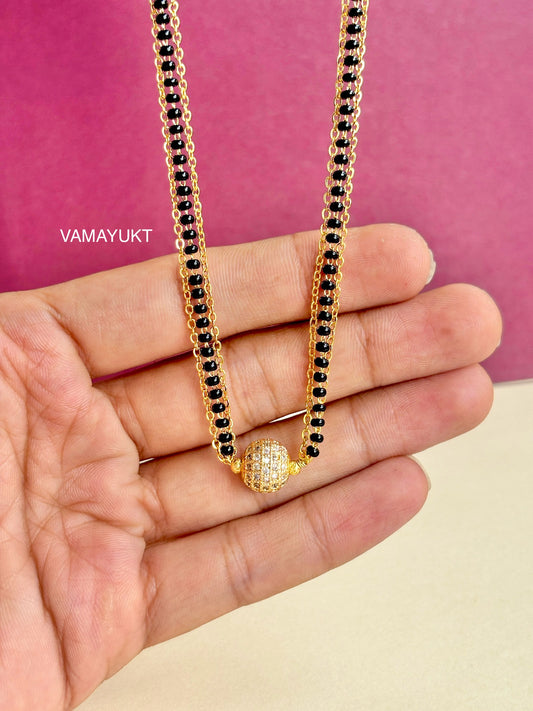 3 Strand A.D Ball Mangalsutra 18 Inch