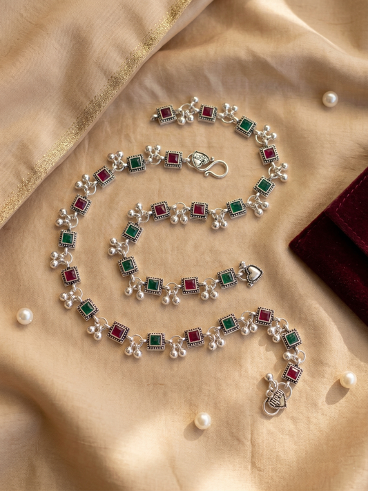 kashish ruby green anklet
