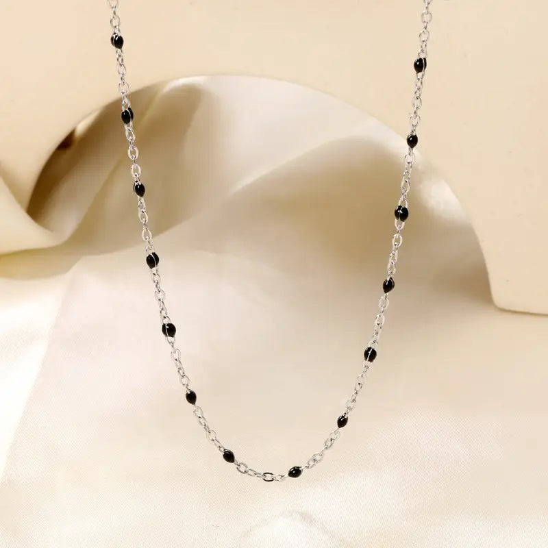 Waterproof Blackbead necklace chain 18 inch