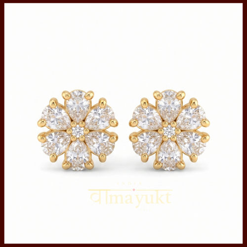 Classic Halo Round Cubic Zirconia Stud Earrings