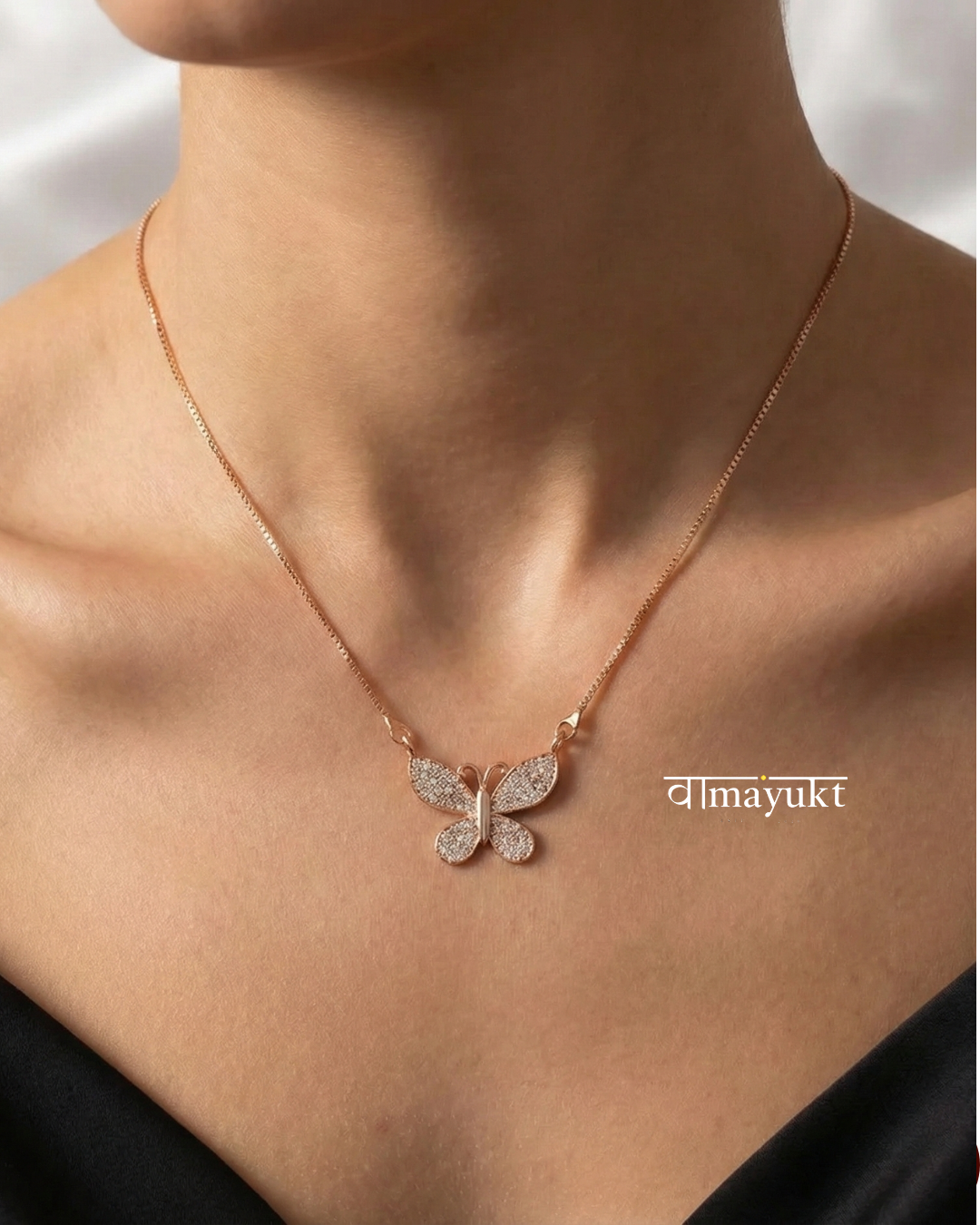 Butterfly Diamond Pendant Chain