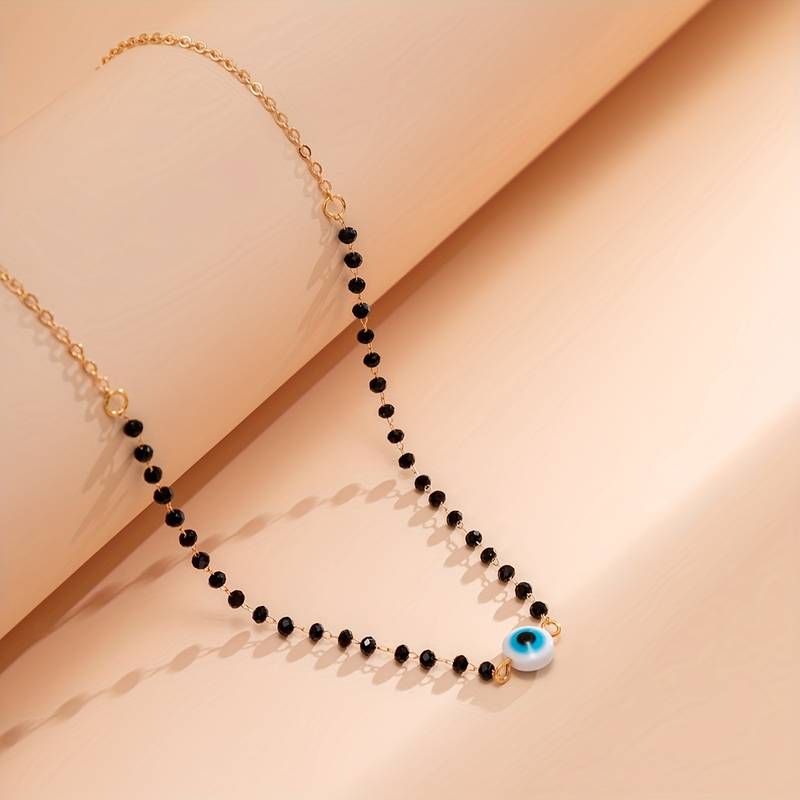 White Evileye Crystal Mangalsutra 18 Inch