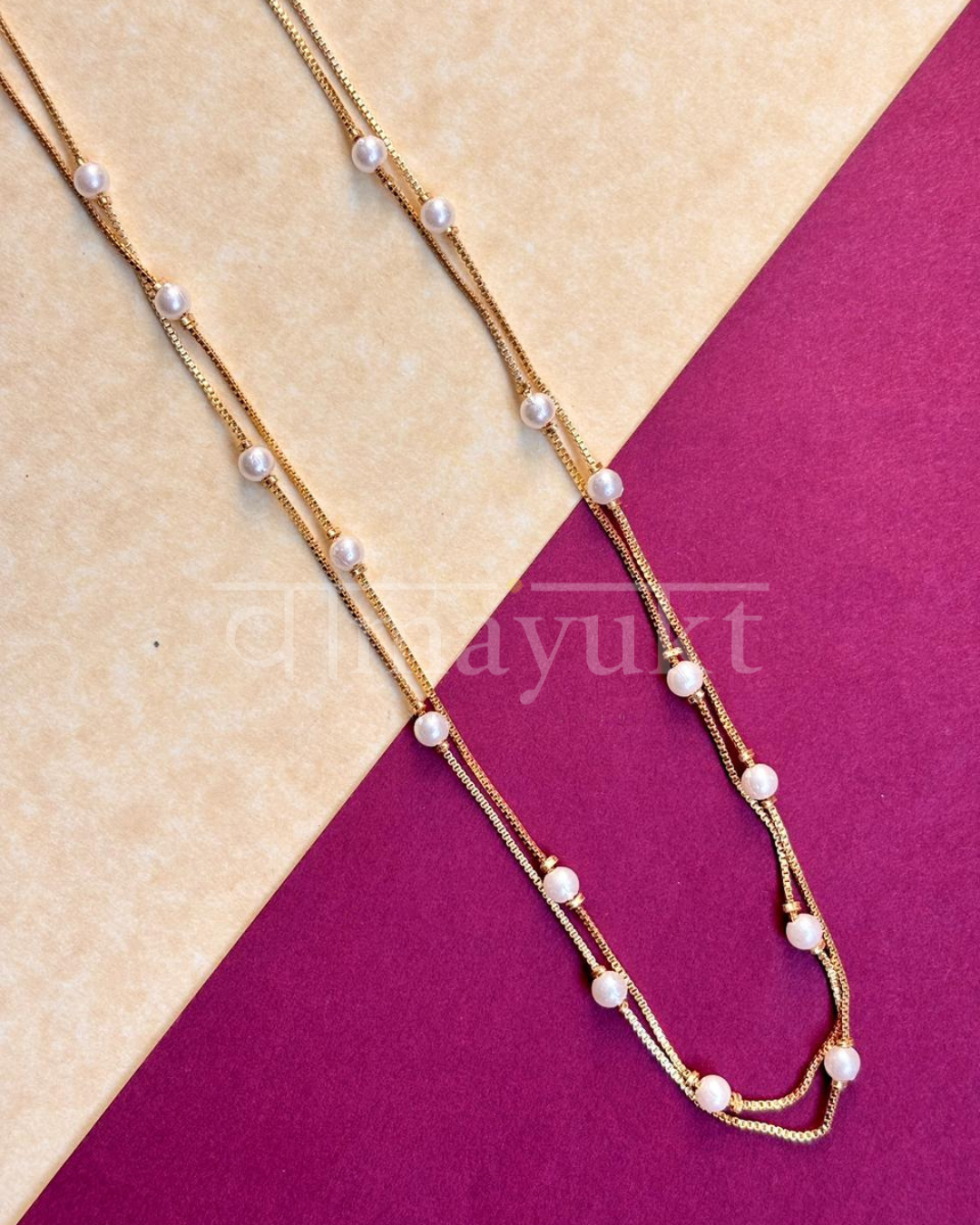 Dailywear 2 layer pearl chain necklace